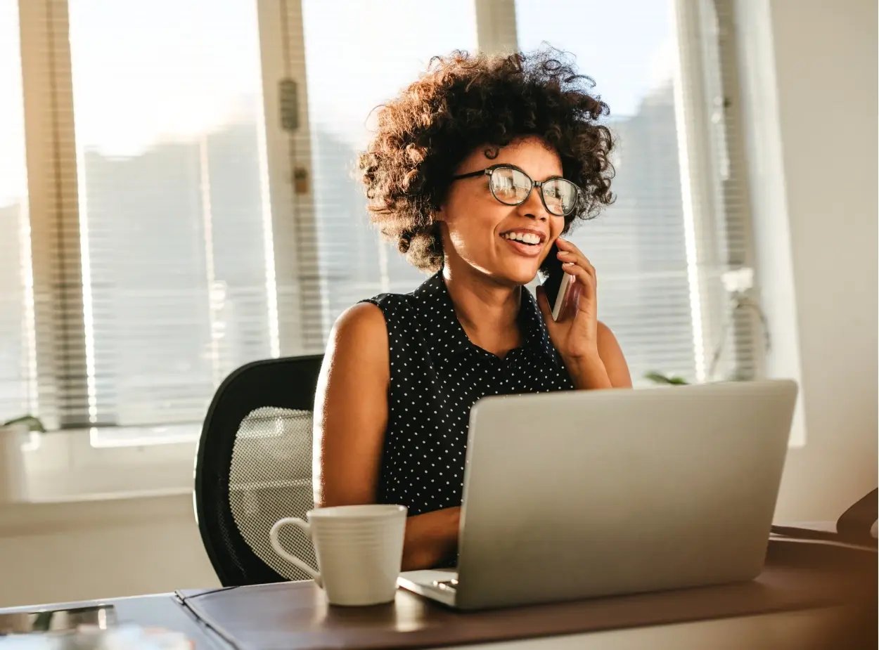Lady working at her desk